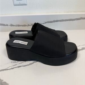 Steve Madden Platform Slip Ons Y2K Style Slides Shoes WOmen's Size 10 Black